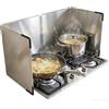 Fesatccoz Paraschizzi cucina pieghevole 4 pannelli, 40 x 80 x 40 cm, acciaio inox | Bordi neri per una presa più sicura, protezione anti schizzi per parete, lavello e preparazione quotidiana