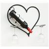DanDiBo Scaffale per vino con supporto da parete in metallo cuore bottiglia di vetro 38 cm portabottiglie montaggio a parete