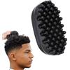 WQNNQW 1 spazzola per capelli afro, spazzola per capelli afro, spazzola afro in silicone, spazzola afro per capelli ricci, intrecciati e sporchi, avvolta in spugna, colore nero