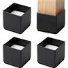 Relaxdays Rialzo mobili, set da 4, quadrato, 7x6x6 cm, nero | acciaio al carbonio, autoadesivo, feltro, fino a 500 kg