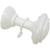 Gardinia Fermatenda con Gancio, incl. 2 Ganci, Lunghezza: 8 cm, Plastica, Bianco
