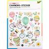 Folia 18212 Charming, Spring I, 60 adesivi, in diversi motivi, facili da staccare dalla pellicola, colorati, taglia unica