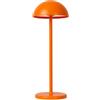 LUCIDE JOY - Lampada da tavolo da esterno ricaricabile, batteria Ø 12 cm, LED Dim. - 1 x 1,5 W 3000 K - IP54 - Arancione