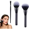 HORREX 3 Pezzi Pennelli Make Up Professionale con Setole Soffici e Curvate | Pennello Fondotinta Grandi, Pennello Blush Setole Sintetiche Applicazione Precisa per Bronzer Blush Lucidatura Sfumatura