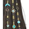 MOPZIJA 45 Pezzi Gioielli per Capelli Braccialetti Dorati per Trecce, Accessori Capelli Trecce Dreadlocks in Metallo per Donne Ragazze, Decorazione Capelli Boho Spiaggia Festa Regalo
