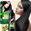 LUJAJIAO Shampoo per capelli nero 3 in 1 - colorazione immediata 400 ml, adatto per capelli e barba, copre completamente i capelli grigi, adatto per uomini e donne, formula naturale (Natural Black)
