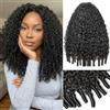 SARAVIN Parrucca Capelli Umani Burmese Curly Half Wig Human Hair with Spiral Curly | 16 Inch 12A Glueless Wigs 180% Density 3 In 1 Drawstring Seamless Flip Over Headband Wig wear and go Beginner Friendly