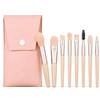 Lukery Set Pennelli Make Up da Viaggio 8 Pezzi (Rosa chiaro) | Pennello Polvere, Fondotinta, Ombretto, Correttore, Sopracciglia e Labbra - Kit Pennelli Trucco Morbidi Setole Principianti