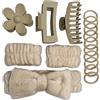 MYZWEL 16 pezzi fascia trucco beige morbida, spa party,headband for makeup,make up hair headband