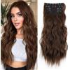 XFSRG 4 Pezzi Extension Capelli a Clip 55 CM Mossi a Ondulati Extension per Capelli con Clip Posticci Lunghi Voluminosi per Donna (#2)