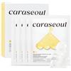 caraseoul Rice Niacinamide 5% Illuminante Collagene Maschera Viso [4 Pezzi] | PDRN di Riso e Adenosina, per Pelle Spenta e dal Tono Non Uniforme, Idrogel da Notte, Vegana, Skincare Coreana