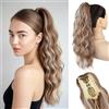 JIAMEISI Claw Clip in Ponytail - Extension per capelli (mix oro miele, biondo chiaro, 46 cm)