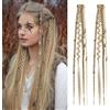 RUNRAYAY 2 Pezzi Extension per Trecce a Clip da 41 cm, Trecce Dreadlock Boho Artigianali in Fibra Sintetica con Perline e Ciondoli, Trecce per Acconciature per Donne- Colore H24