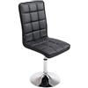 CLP Sedie Design Peking V2 Similpelle I Sedia Sala Pranzo Regolabile 40-54 CM I Sedia Poltrona Imbottita Girevole | Colore nero