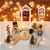 Slymwick 60 Pezzi Porta Elfo Natale Kit, Accessori per Porticina Elfo con Cornice, Ghirlanda, Scala e Cassetta delle Lettere, Miniature in Legno, Plastica e Cartone per Avvento e Fai da Te