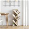 ZQQLVOO Libreria a 4 ripiani, 30 x 18 x 60 cm, in legno | Design a forma di albero, quattro scomparti aperti, superficie compatta, versatile