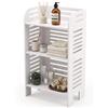 Baroni Home Mobiletto Bagno Salvaspazio in Plastic Wood, Mobile Multiuso 36x23x80 cm, Design Compatto, Facile da Montare e Pulire, Ideale per Bagno, Lavanderia e Casa, 3 Ripiani