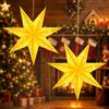 KATELUO Stella di Natale Luminosa LED Stelle Luminose Natale, Stella Luminosa 3D | Stelle di Carta da Appendere, Lampada Stella di Carta, Stella Pieghevole Natalizia per Natale, Matrimoni, Compleanni, Feste