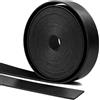 PDKKFF Cinturino in Pelle Piatto 15mm Nero, Largo al Metro (6 Metri) | Pelle sintetica in PU per cucito fai da te, borse, decorazione della casa e hobby creativi (Spessore 1,6 mm)