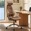 Fabuleux Sedia da ufficio elegante in tessuto scamosciato, ergonomica con schienale alto e poggiatesta 3D regolabile, poltrona executive girevole per home office, camera da letto e studio