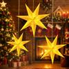 KATELUO Stella di Natale Luminosa LED Stelle Luminose Natale, Stella Luminosa 3D | Stelle di Carta da Appendere, Lampada Stella di Carta, Stella Pieghevole Natalizia per Natale, Matrimoni, Compleanni, Feste