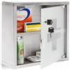 Relaxdays Armadietto Pronto Soccorso, per Medicinali, Cassetta Farmaci, Bagno, in Acciaio, HLP: 30x30x12 cm, Argentato