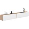 IDMarket - Set di 2 scaffali a parete ELYOS a 1 anta in legno e bianco