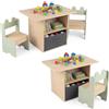 LIFEZEAL Tavolo Bambini con 2 Sedie e Contenitore per 3+ Anni (Verde) | Tavolino per Bambini con Cassetto Pieghevole in Tessuto, 2 Sedie a Forma di Rana, Set Multifunzionale per Cameretta, Soggiorn