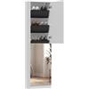 HOMCOM Scarpiera Salvaspazio Slim Alta con Ante Specchio 50x20x180cm Bianco | Scarpiera Armadio per Ingresso,5 Ripiani in Tessuto,Ante Reversibili,Chiusura Ammortizzata,per 12 Paia di Scarpe
