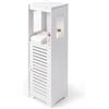Baroni Home Mobiletto Bagno Salvaspazio in Plastic Wood, Mobile Multiuso 22x22x80 cm, Design Compatto, Facile da Montare e Pulire, Ideale per Bagno, Lavanderia e Casa, 1 Anta 2 Ripiani