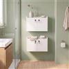 anrekl Set di 2 Armadietti da Bagno Muro Bianchi con Serratura | Mobile Muro Sospeso, Armadietto Bagno in Legno, 34,5x24x27 cm, Set da 2