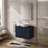 Inbagno Mobile da bagno sospeso 80x45 cm Blu con top per lavabo e 2 cassetti Tierra