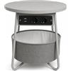KARAT Tavolino Dario con prese e USB, grigio, Ø 45 cm | Tavolino rotondo con 2 prese, 2 porte USB-A e cestino aperto