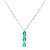 LUXURY MILANO Collana contornato oro bianco 18kt con smeraldo e diamanti