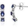 LUXURY MILANO Orecchini contornato oro bianco 18kt con zaffiri e diamanti