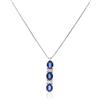 LUXURY MILANO Collana contornato oro bianco 18kt con zaffiri e diamanti
