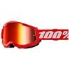 100% Maschera 100% Strata 2 Red - Lente A Specchio Rossa
