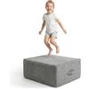 KiddyMoon Trampolino Bambini Da Interno 2 In 1, Fodera A Coste Con Zip Rimovibile, Mini Trampolino Per Casa