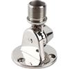 Domary Supporto per Antenna Marina Cricchetto Regolabile a 180° in Acciaio | Base Filettata da 1 Pollice, Finitura Lucida a Specchio, Resistente per Radio VHF per Barche, Hardware Marino