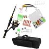 HaloModora Canna da pesca telescopica da 1,6 m, portatile, per attrezzatura da viaggio | Robusta bobina in metallo, lunghezza asta 1,8 m, ideale per surf casting, include kit di esche, finitura nera
