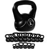MOVIT® Kettlebell 1-20 kg, Plastica Salvapavimento, Ergonomico, Base Piatta | 9 Pesi a Scelta, Indicazione kg Visibile, Protezione Pavimento; Peso con Maniglia per Fitness, Ginnastica e Allenamento