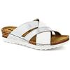 inblu OF000025 Bianco Ciabatte Donna ESTIVE Tomaia Incrociata Sottopiede Vera Pelle Zeppa 3,5 CM