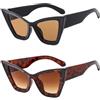 MSJACD 1/2 pezzi Occhiali da sole da donna alla moda a occhi di gatto stile vintage punk montatura spessa occhiali da sole da donna con protezione UV400