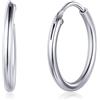 ChicSilver Orecchini Donna Argento 925 in Oro Bianco, 1,5mm/2mm/3mm Orecchini Cerchio Argento/Oro/Rosa con Misura 15mm/20mm/30mm/50mm/70mm, Orecchino Grande Anallergico Donna Ragazza, Idee Regalo
