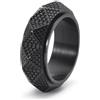 Ayoiow Anelli Uomo Piramide Girevole 9 mm, Acciaio Inox| 12-30