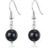 Philip Jones Orecchini a goccia a sfera in onice nero, onice nero, onice nero, onice, Onice nera, Onice