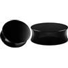 Mesnt 2 Pezzi Kit Dilatatori Tunnel Orecchie in Acrilico Forma Rotonda Nera Piercing a Tunnel Estensore Dilatatori Lobo Double Flared Flesh Piercing