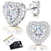 CASSIECA Orecchini Donna Uomo Argento 925 Orecchini Moissanite Cuore | Orecchini Punto Luce Donna Argento Oro Orecchini Ipoallergenici Colore D 0,8 CT Cuore Moissanite Gioielli per Mamma Moglie