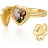 Lam Hub Fong Anello Personalizzato con Pietre di Nascita per Donna Anello Aperto Regolabile con 2-4 Nomi Incisi Anelli Famiglia Regali per la Mamma, Moglie, Nonna,Fidanzata