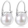 HUGE TOMATO Orecchini di perle, orecchini di perle grandi eleganti da 12 mm in argento sterling 925 fibbia placcata in oro 14 carati per donna alla moda, orecchini pendenti per regalo, Argento